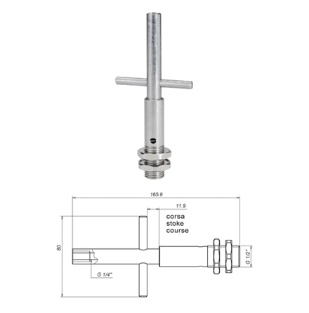 VENTIL FR SPOLMUNSTYCKE 1/4" SS