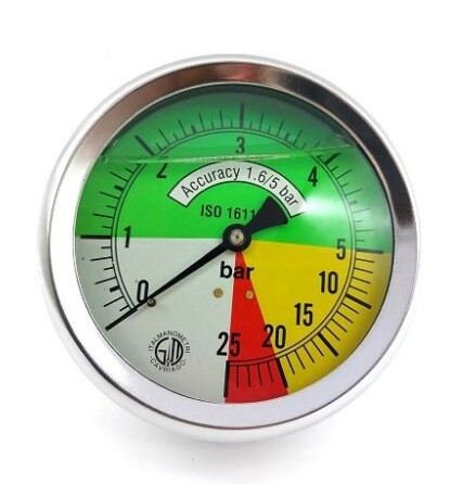 Manometer 100MM 0/5-25 gängnippel bak